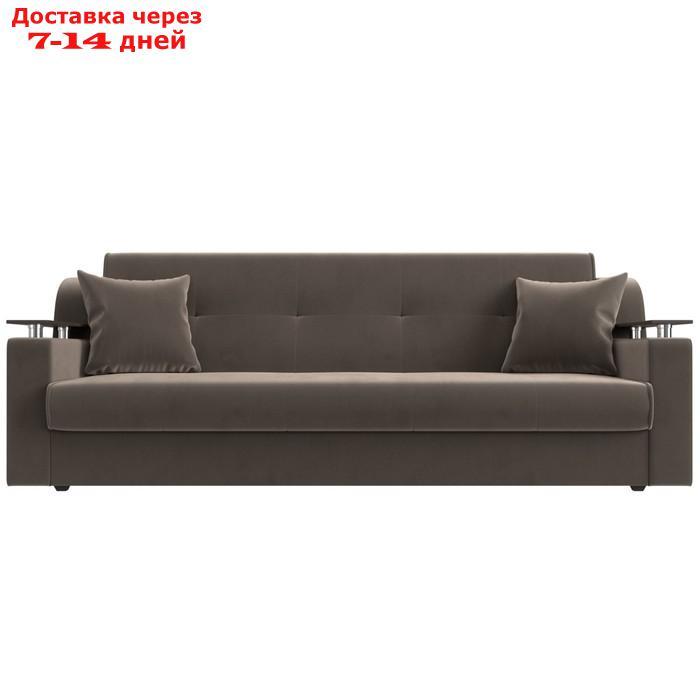 Прямой диван "Сенатор", механизм книжка, велюр, цвет коричневый - фото 2 - id-p226922024