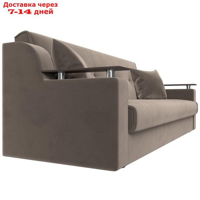 Прямой диван "Сенатор", механизм книжка, велюр, цвет коричневый - фото 3 - id-p226922024