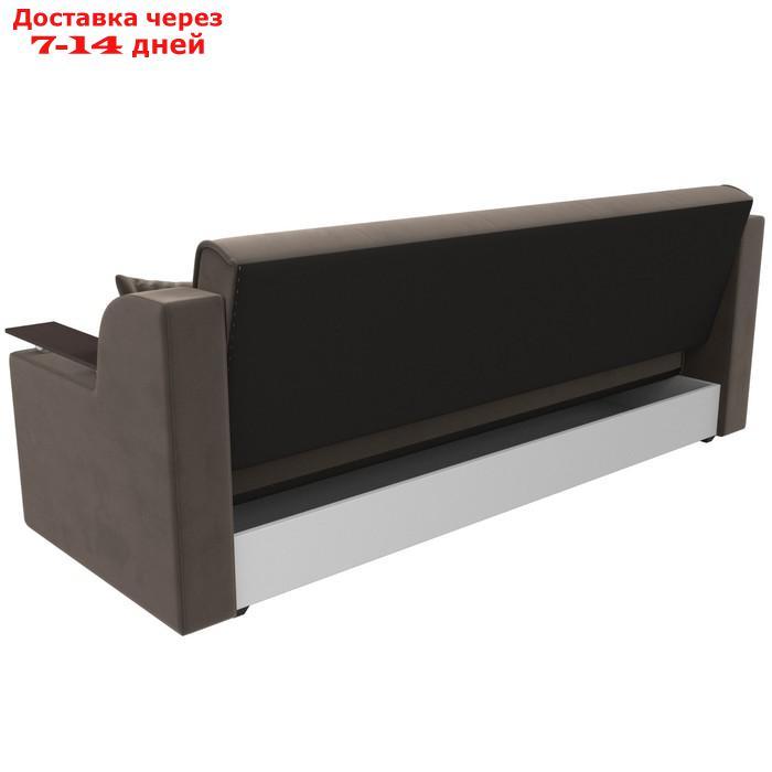 Прямой диван "Сенатор", механизм книжка, велюр, цвет коричневый - фото 6 - id-p226922024