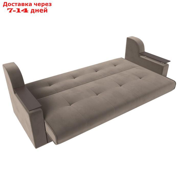 Прямой диван "Сенатор", механизм книжка, велюр, цвет коричневый - фото 7 - id-p226922024