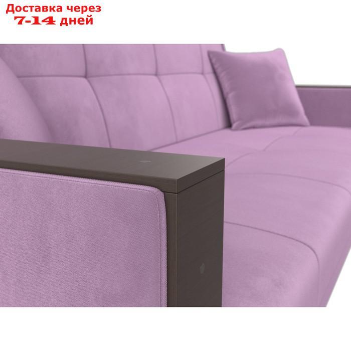 Прямой диван "Валенсия", механизм книжка, микровельвет, цвет сиреневый - фото 3 - id-p226922025