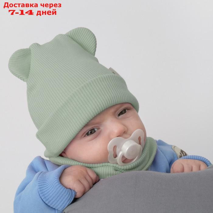 Комплект детский KinDerLitto "Пикколино", 2 предмета: шапка, снуд, возраст 2-3 года, цвет полынь - фото 3 - id-p226896810