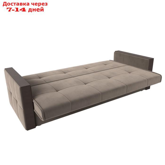 Прямой диван "Валенсия", механизм книжка, велюр, цвет коричневый - фото 7 - id-p226922026