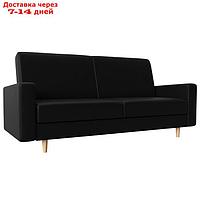 Прямой диван "Бонн", механизм книжка, экокожа, цвет чёрный