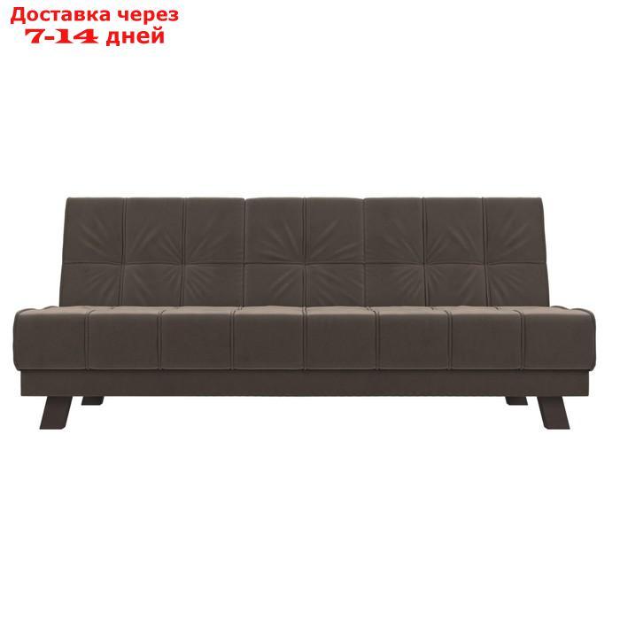 Прямой диван "Винсент", механизм книжка, велюр, цвет коричневый - фото 3 - id-p226922030