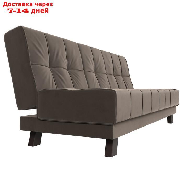 Прямой диван "Винсент", механизм книжка, велюр, цвет коричневый - фото 4 - id-p226922030
