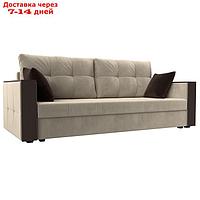 Прямой диван "Валенсия Лайт", механизм еврокнижка, микровельвет, цвет бежевый