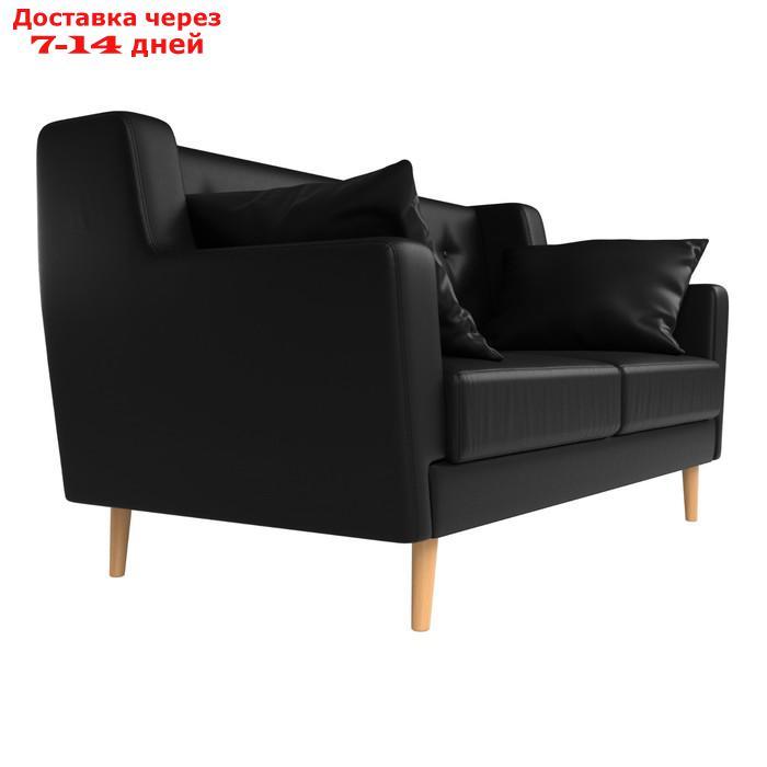 Прямой диван "Брайтон 2", без механизма, экокожа, цвет чёрный - фото 3 - id-p226922033