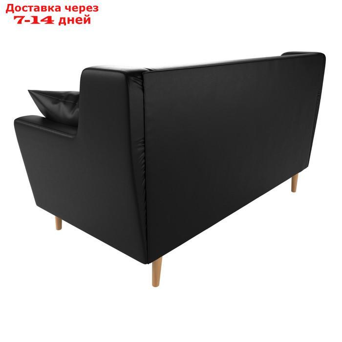 Прямой диван "Брайтон 2", без механизма, экокожа, цвет чёрный - фото 5 - id-p226922033