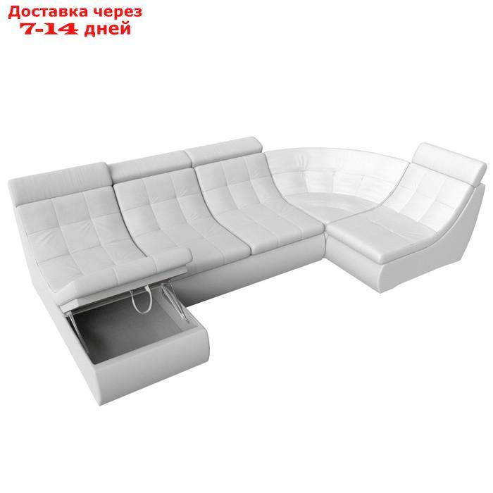П-образный модульный диван "Холидей Люкс", механизм дельфин, экокожа, цвет белый - фото 3 - id-p226922034