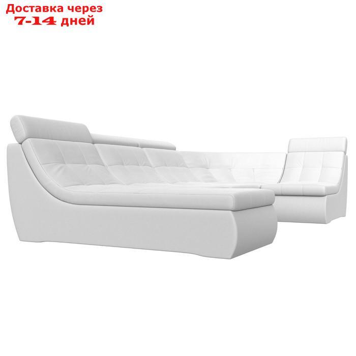 П-образный модульный диван "Холидей Люкс", механизм дельфин, экокожа, цвет белый - фото 7 - id-p226922034