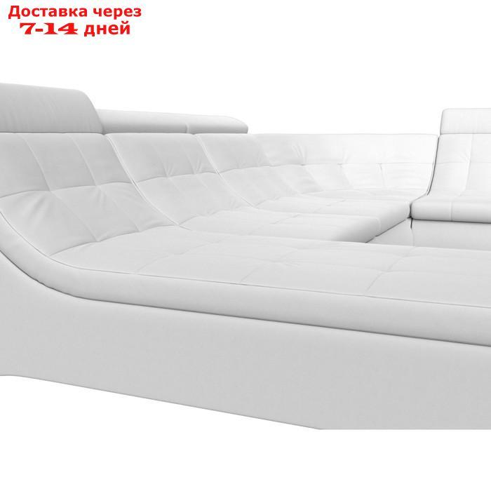 П-образный модульный диван "Холидей Люкс", механизм дельфин, экокожа, цвет белый - фото 8 - id-p226922034