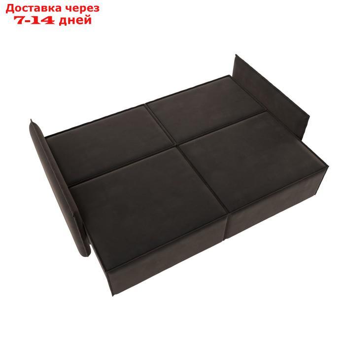Прямой диван "Либерти", механизм еврокнижка, велюр, цвет коричневый - фото 3 - id-p226922044