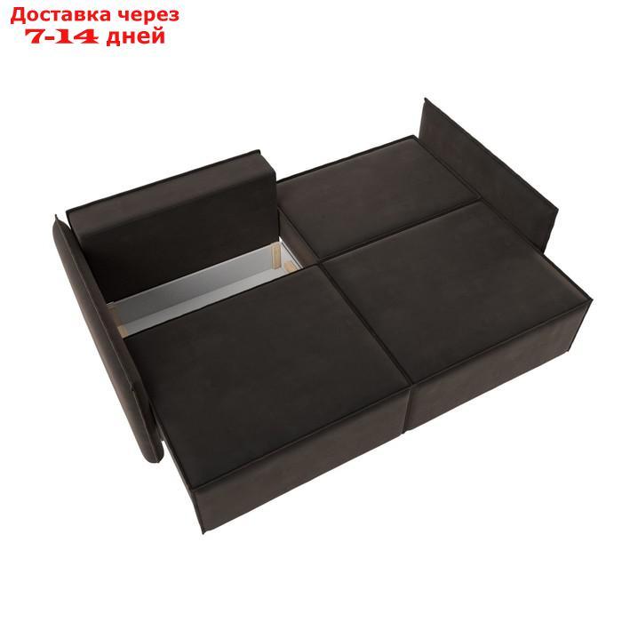 Прямой диван "Либерти", механизм еврокнижка, велюр, цвет коричневый - фото 4 - id-p226922044