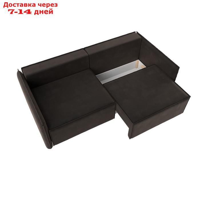 Прямой диван "Либерти", механизм еврокнижка, велюр, цвет коричневый - фото 6 - id-p226922044