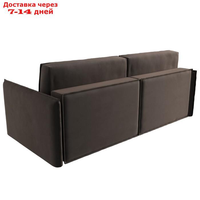 Прямой диван "Либерти", механизм еврокнижка, велюр, цвет коричневый - фото 7 - id-p226922044