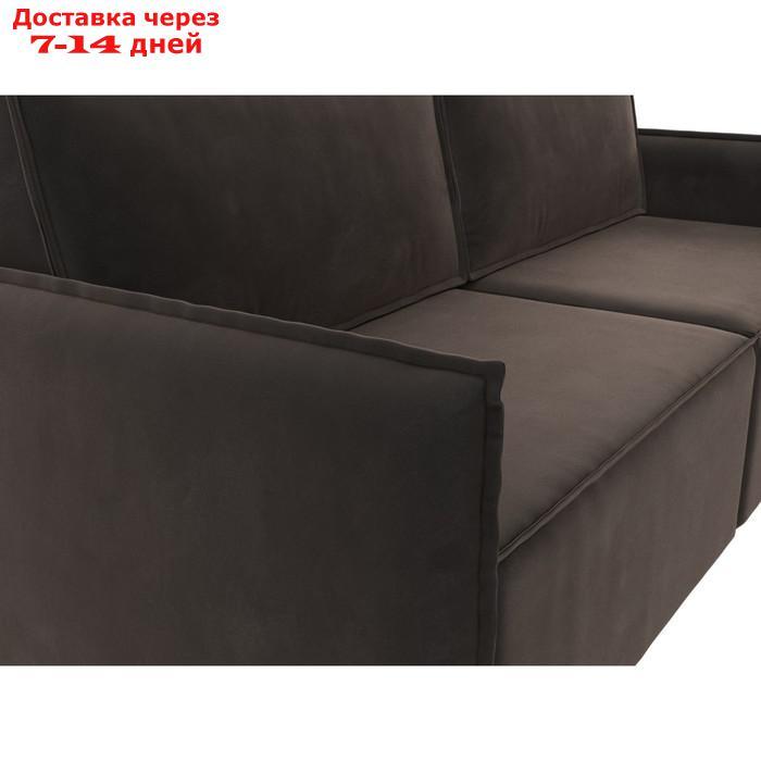 Прямой диван "Либерти", механизм еврокнижка, велюр, цвет коричневый - фото 9 - id-p226922044