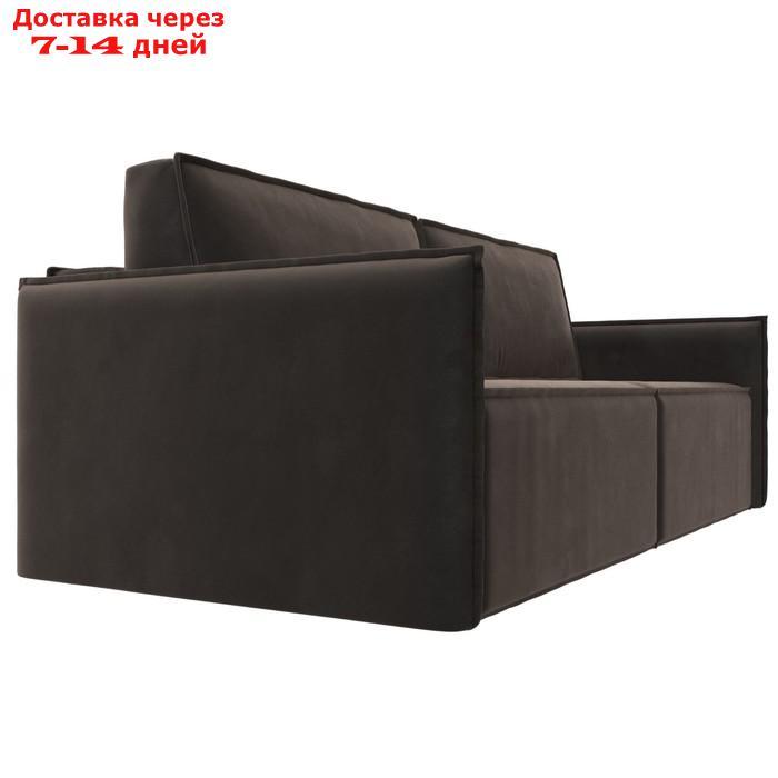Прямой диван "Либерти", механизм еврокнижка, велюр, цвет коричневый - фото 10 - id-p226922044