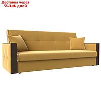 Прямой диван "Валенсия", механизм книжка, микровельвет, цвет жёлтый