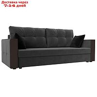 Прямой диван "Валенсия Лайт", механизм еврокнижка, велюр, цвет серый
