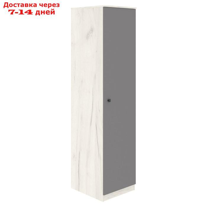 Шкаф-пенал "Люсси", 504×588×2120 мм, 1 дверь, цвет дуб крафт белый / шифер серый - фото 1 - id-p226920410