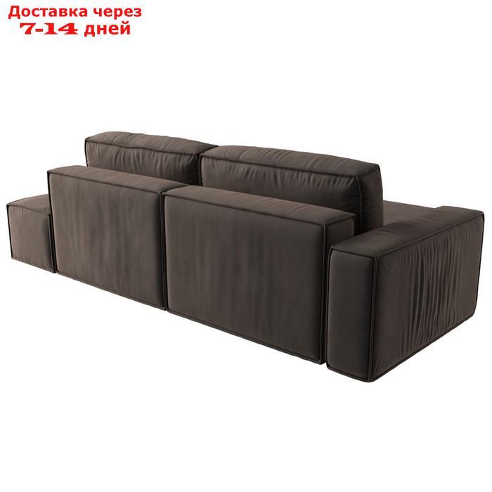 Угловой диван "Прага модерн", левый угол, механизм еврокнижка, велюр, цвет коричневый - фото 4 - id-p226922095