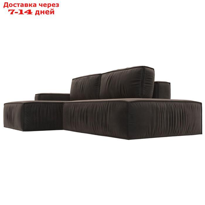 Угловой диван "Прага модерн", левый угол, механизм еврокнижка, велюр, цвет коричневый - фото 8 - id-p226922095