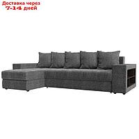 Угловой диван "Дубай", левый угол, механизм еврокнижка, рогожка, цвет серый