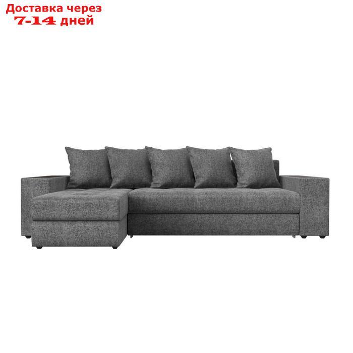 Угловой диван "Дубай", левый угол, механизм еврокнижка, рогожка, цвет серый - фото 3 - id-p226922103