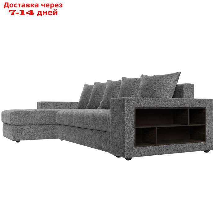Угловой диван "Дубай", левый угол, механизм еврокнижка, рогожка, цвет серый - фото 4 - id-p226922103
