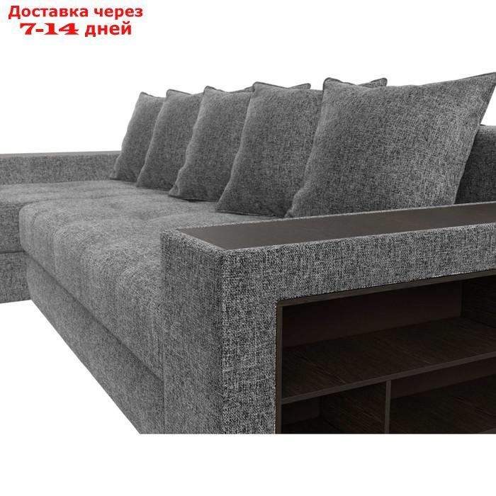 Угловой диван "Дубай", левый угол, механизм еврокнижка, рогожка, цвет серый - фото 5 - id-p226922103