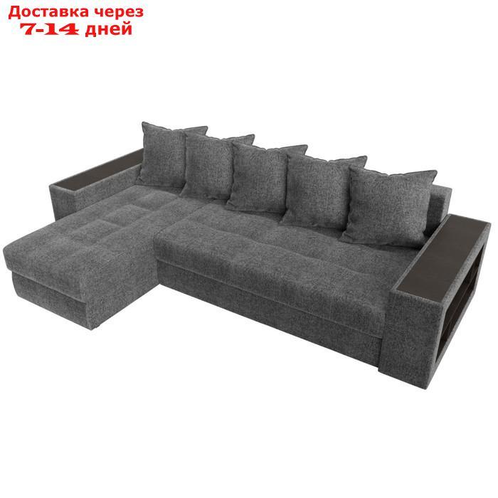 Угловой диван "Дубай", левый угол, механизм еврокнижка, рогожка, цвет серый - фото 6 - id-p226922103