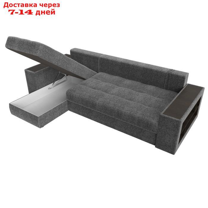 Угловой диван "Дубай", левый угол, механизм еврокнижка, рогожка, цвет серый - фото 8 - id-p226922103