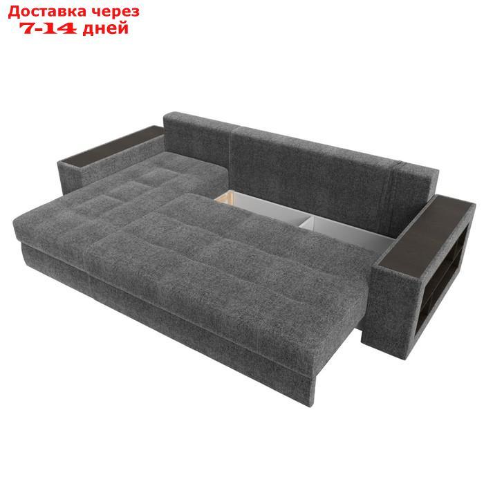 Угловой диван "Дубай", левый угол, механизм еврокнижка, рогожка, цвет серый - фото 9 - id-p226922103