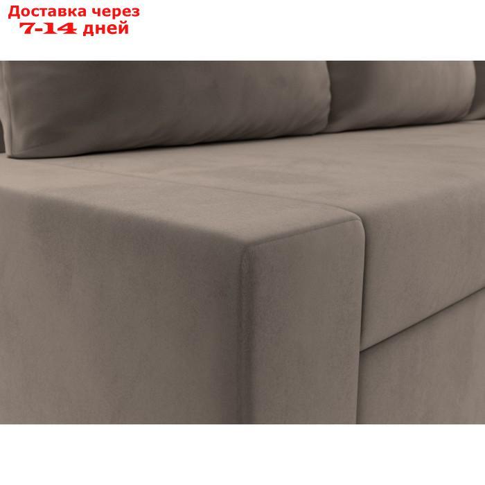 Угловой диван "Версаль", механизм дельфин, правый угол, велюр, цвет коричневый / бежевый - фото 5 - id-p226922104