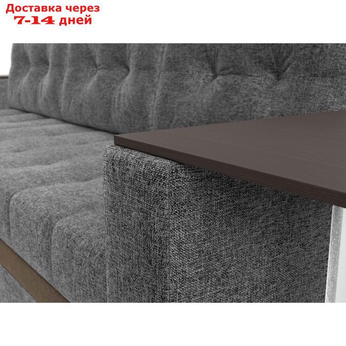 Угловой диван "Атланта М", левый, дельфин, рогожка, цвет серый / вставка коричневая - фото 5 - id-p226922112