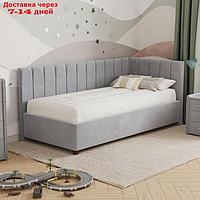 Кровать "Помпиду" без ПМ, 80×210 см, премиум велюр, цвет звездная пыль