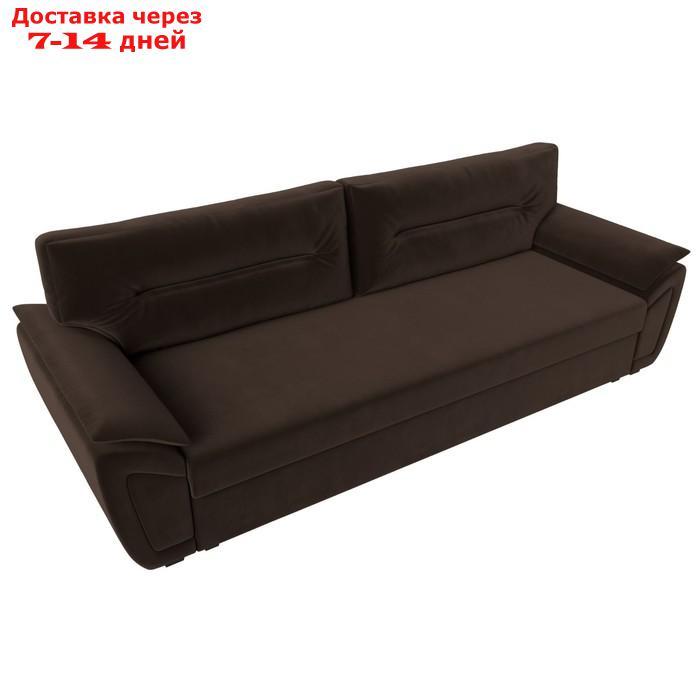 Прямой диван "Нэстор Лайт", механизм еврокнижка, микровельвет, цвет коричневый - фото 5 - id-p226922120