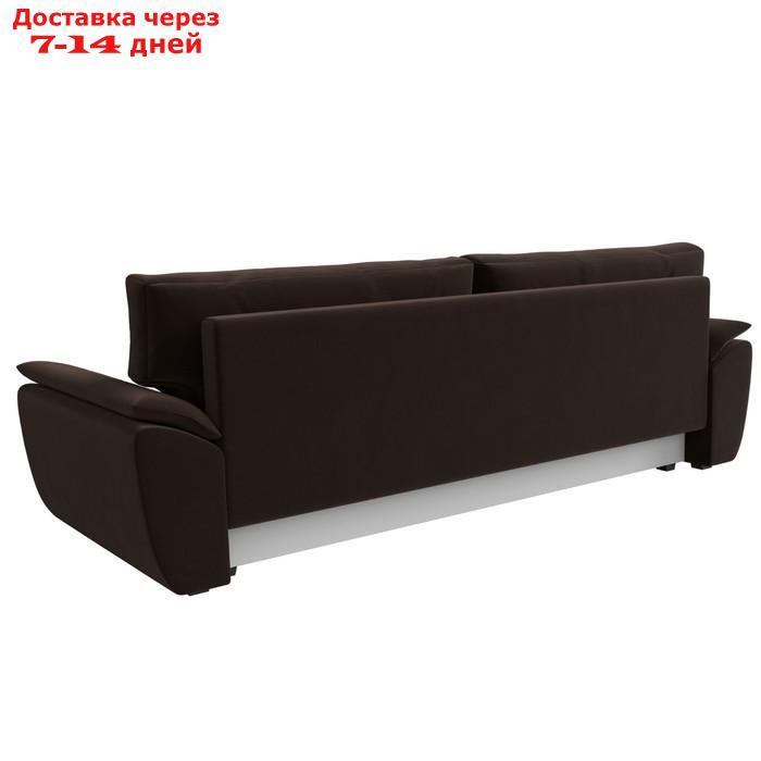 Прямой диван "Нэстор Лайт", механизм еврокнижка, микровельвет, цвет коричневый - фото 6 - id-p226922120