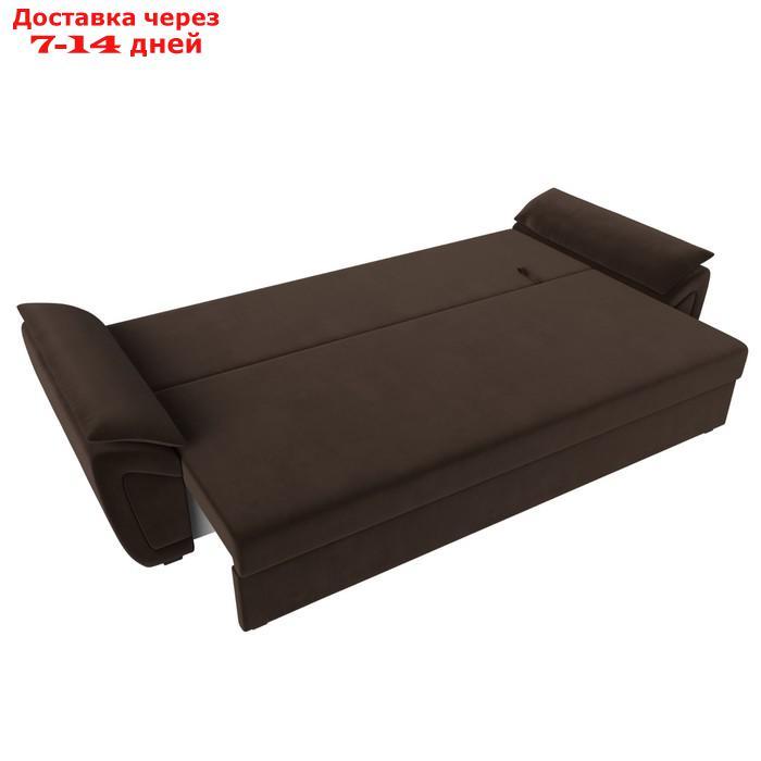 Прямой диван "Нэстор Лайт", механизм еврокнижка, микровельвет, цвет коричневый - фото 8 - id-p226922120
