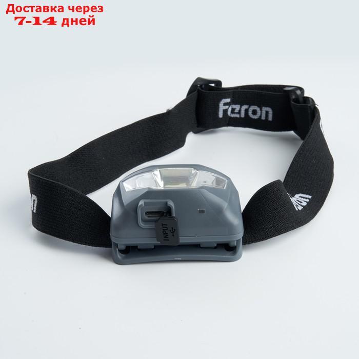 Фонарь налобный Feron TH2301 с аккумулятором 3W 1COB USB IP44, пластик - фото 6 - id-p226929796