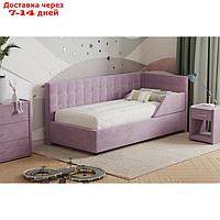 Кровать "Версаль" без ПМ, 120×200 см, с бортиком, премиум велюр, цвет бутоны вишни