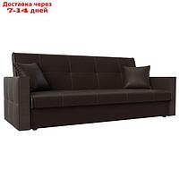 Прямой диван "Валенсия", механизм книжка, экокожа, цвет коричневый