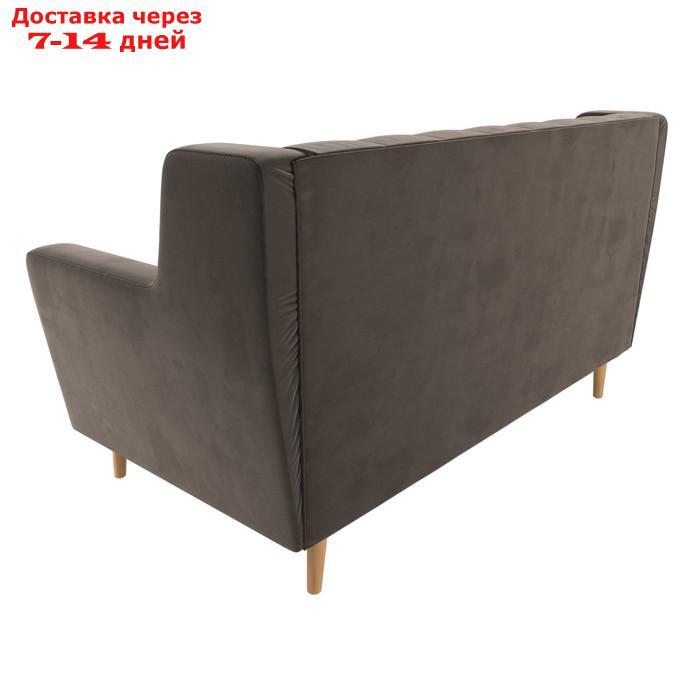 Прямой диван "Брайтон 2 Люкс", без механизма, велюр, цвет коричневый - фото 5 - id-p226922138