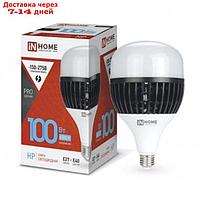 Лампа светодиодная IN HOME, E27/E40, 100 Вт, 9500 лм, 6500 К, свечение холодное белое