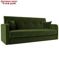 Прямой диван "Надежда", механизм книжка, микровельвет, цвет зелёный