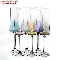 Набор бокалов для шампанского Crystalex "Экстра. Ассорти", 210 мл, 6 шт