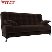 Прямой диван "Анна", механизм книжка, микровельвет, цвет коричневый