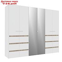 Шкаф для одежды 6-створчатый "Анона 7", 2700×594×2205 мм, цвет белый / дуб сонома