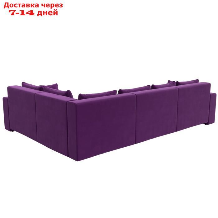 Угловой диван "Майами Long", правый, механизм еврокнижка, микровельвет, фиолетовый/чёрный - фото 6 - id-p226922182